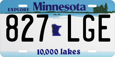 MN license plate 827LGE