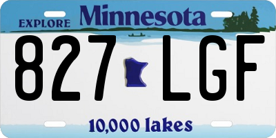 MN license plate 827LGF