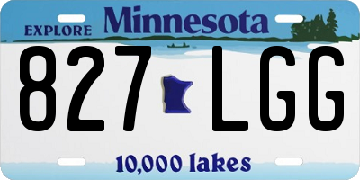 MN license plate 827LGG