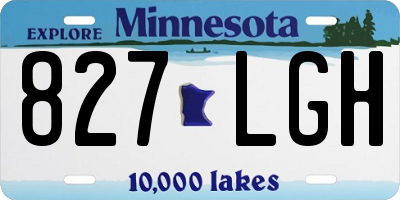 MN license plate 827LGH
