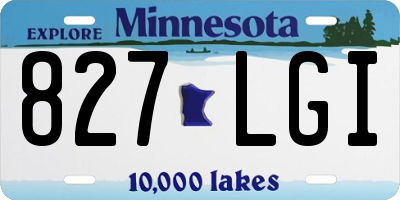 MN license plate 827LGI
