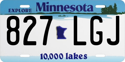 MN license plate 827LGJ