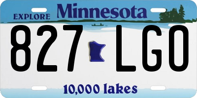 MN license plate 827LGO