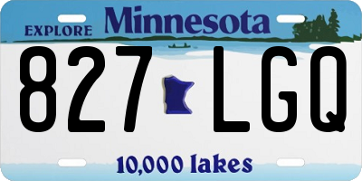 MN license plate 827LGQ