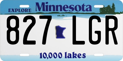 MN license plate 827LGR