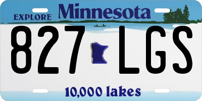 MN license plate 827LGS