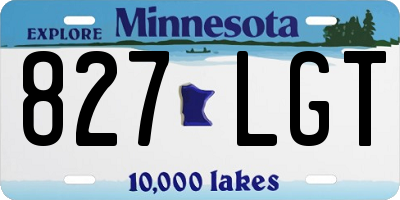 MN license plate 827LGT