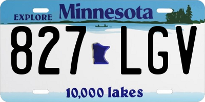 MN license plate 827LGV