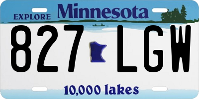 MN license plate 827LGW