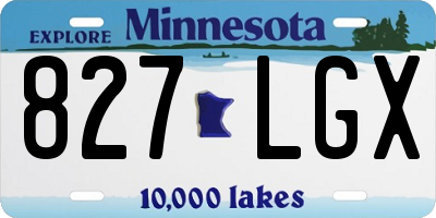 MN license plate 827LGX