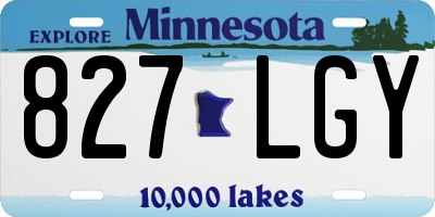 MN license plate 827LGY