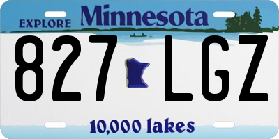 MN license plate 827LGZ
