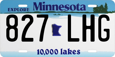 MN license plate 827LHG