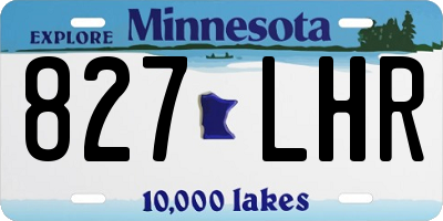 MN license plate 827LHR