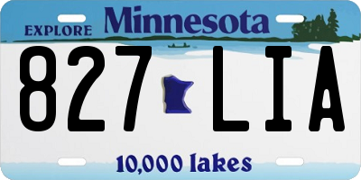 MN license plate 827LIA
