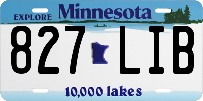 MN license plate 827LIB