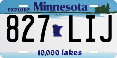 MN license plate 827LIJ