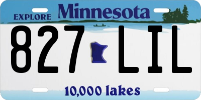 MN license plate 827LIL