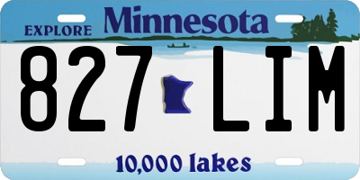 MN license plate 827LIM