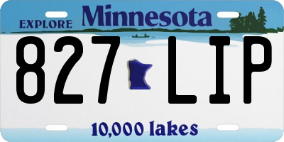 MN license plate 827LIP