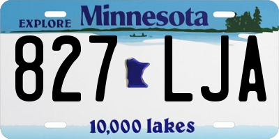 MN license plate 827LJA