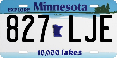 MN license plate 827LJE