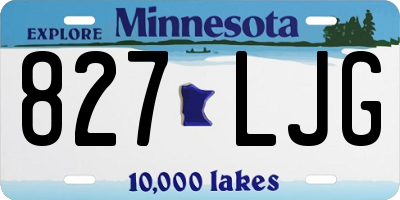 MN license plate 827LJG