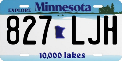 MN license plate 827LJH