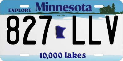 MN license plate 827LLV