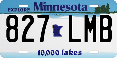 MN license plate 827LMB