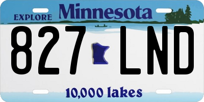 MN license plate 827LND