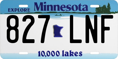 MN license plate 827LNF