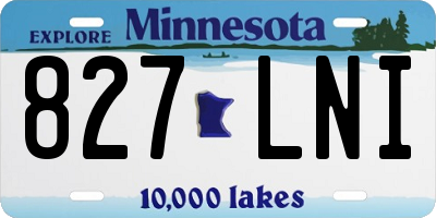 MN license plate 827LNI