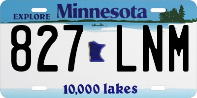 MN license plate 827LNM
