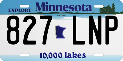 MN license plate 827LNP