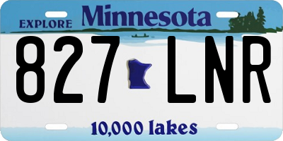 MN license plate 827LNR