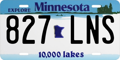 MN license plate 827LNS