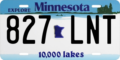 MN license plate 827LNT
