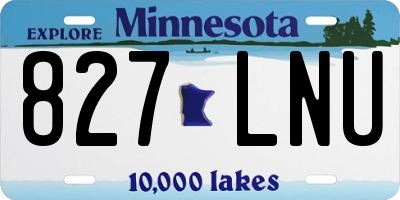 MN license plate 827LNU