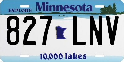 MN license plate 827LNV