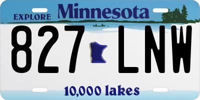 MN license plate 827LNW