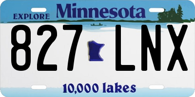 MN license plate 827LNX