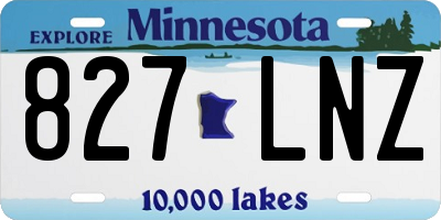 MN license plate 827LNZ