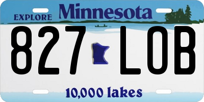 MN license plate 827LOB