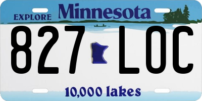 MN license plate 827LOC