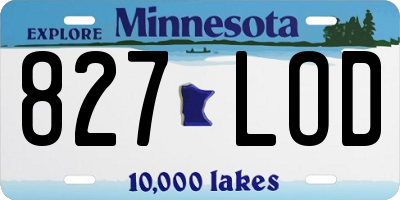 MN license plate 827LOD