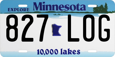 MN license plate 827LOG