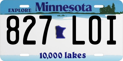 MN license plate 827LOI