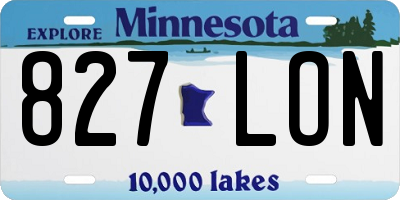 MN license plate 827LON