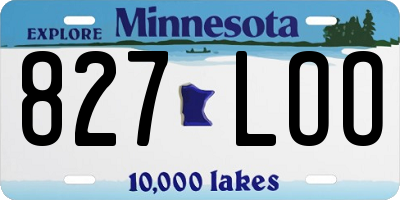 MN license plate 827LOO
